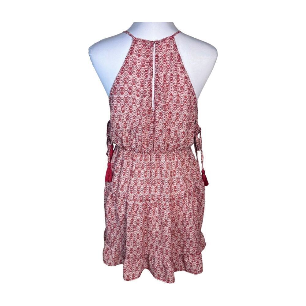 En Crème Embroidered Red Mini Dress Tassel Sides Boho Summer Festival Medium - Picture 7 of 12